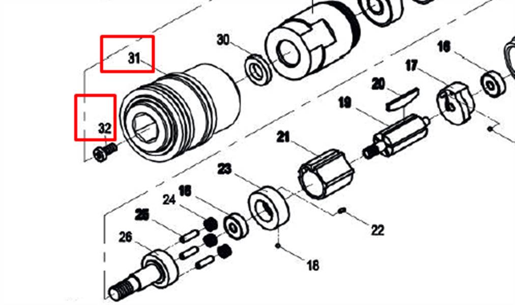 Патрон в сборе для NP3405 NORDBERG NP3405#31-32
